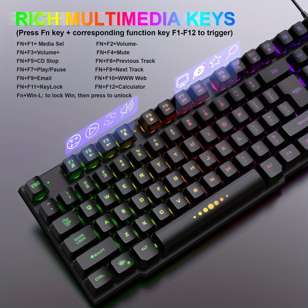 Gaming Keyboard and Mouse Combo 4-in-1 Wired Gaming Set with Headset Mouse Pad for PC Xbox PS4 for an Everyday Personal Care Routine