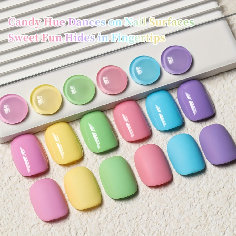 Gel Nail Polish Set with XEIJAYI Label, 6 Sweetheart Candy Gel Colors in Shades 118 to 123