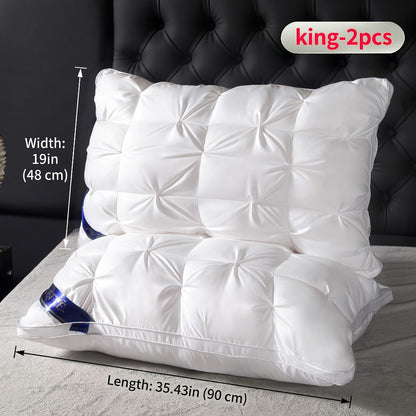 Luxury Hotel Pillows 2PCS, Cool Breathable Pillow Insert, Fluffy Resilient Neck Support, Comfortable Sleeping Pillow