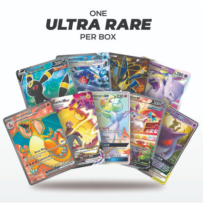 Pokemon Card Bundle 100+ Cards, Ultra Rare, 10 Holos & Rares, TCG Collector Gift Set for Kids & Adults with Storage Box