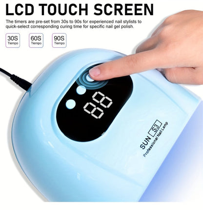 SUN S3 UV LED Nail Lamp with 24 Light Beads, 5V Input, Digital Display and Three Color Options