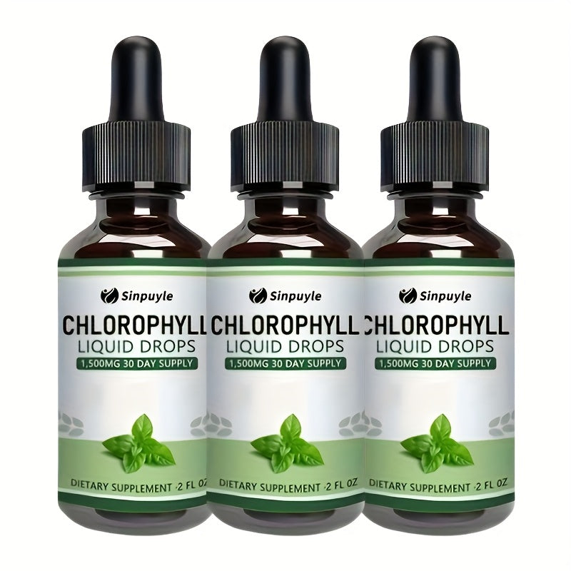 Chlorophyll Liquid Drops, Immune Support, Internal Deodoriser & Skin Health Supplement, Natural Mint Flavour