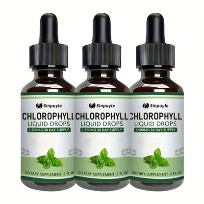 Chlorophyll Liquid Drops, Immune Support, Internal Deodoriser & Skin Health Supplement, Natural Mint Flavour