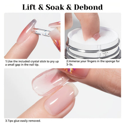 Press On Nail Debonder Remover 80ml – Fast 3-5 Second Soak-Off Liquid for False Tips, Rhinestone Glue Remover, No Damage Easy Dissolve