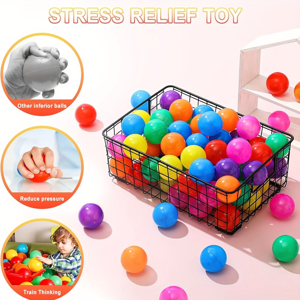 Colorful Plastic Ball Pit Balls for Kids, 100 or 200pcs Vibrant Mixed Color Balls for Ball Pools