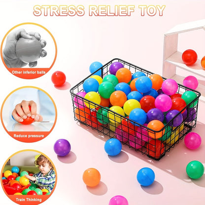 Colorful Plastic Ball Pit Balls for Kids, 100 or 200pcs Vibrant Mixed Color Balls for Ball Pools