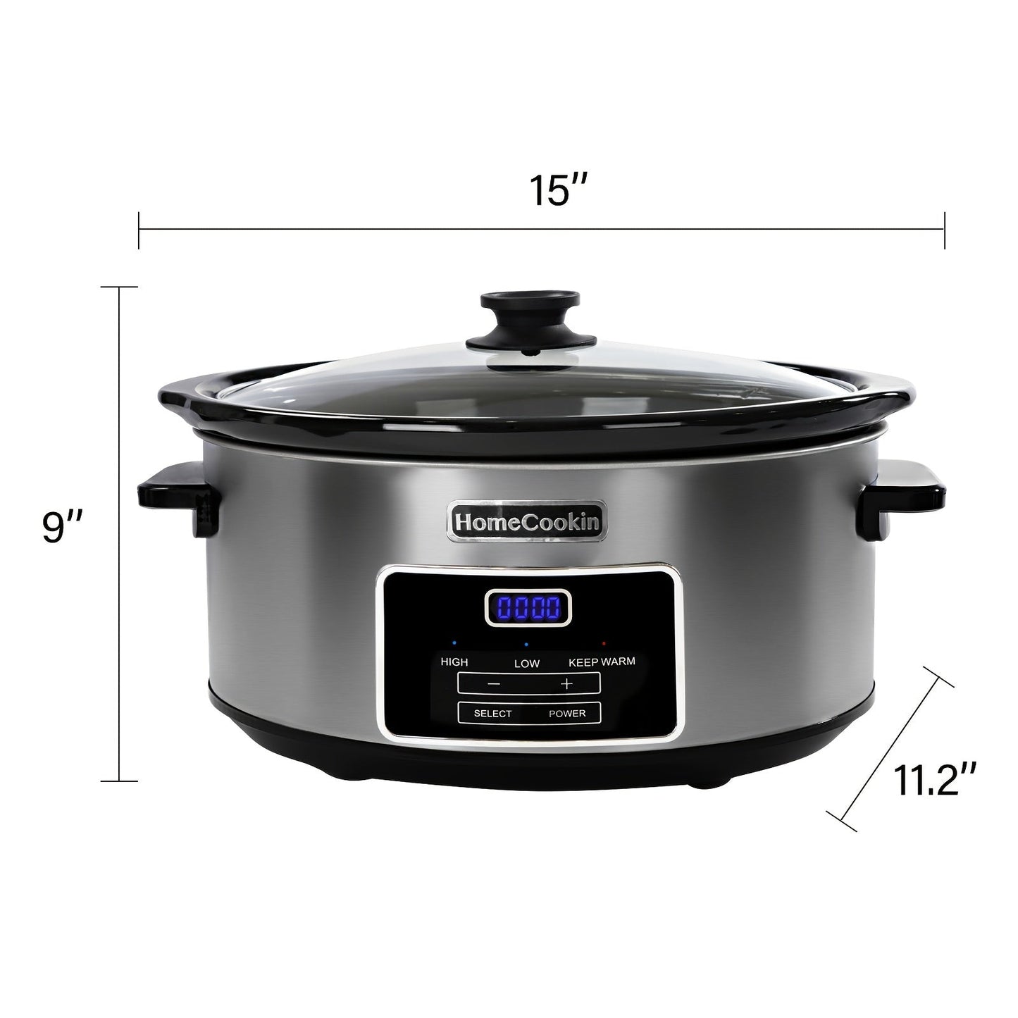 Digital Slow Cooker 6 & 7 Quart Programmable with Non-stick Ceramic Bowl, Countdown Timer & Keep