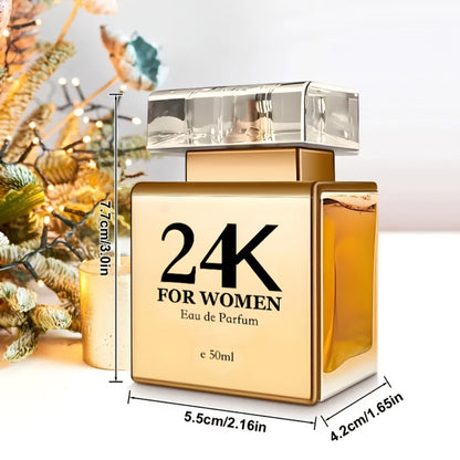 Perfume for Women in 24K-Labeled Gold-Tone Rectangular Bottle with Eau de Parfum Spray Gift Presentation