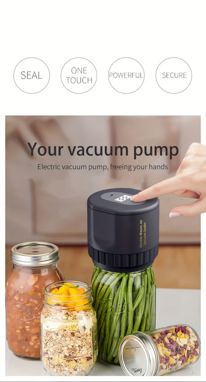 Electric Mason Jar Sealer One-Touch Vacuum Seal - 2025 New Model Jar Sealer Kit with Wide Mouth & Regular Mouth Lids