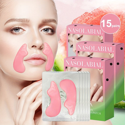 Nasolabial Fold Patches with Watermelon Collagen & Niacinamide, Caffeine Smile Lines Face Patches for Deep &
