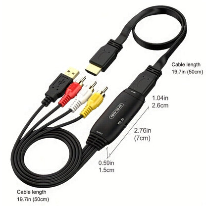 HDMI to RCA Converter Adapter for Fire Stick Roku Apple TV Android Box, Plug & Play, Supports 1080P PAL/NTSC