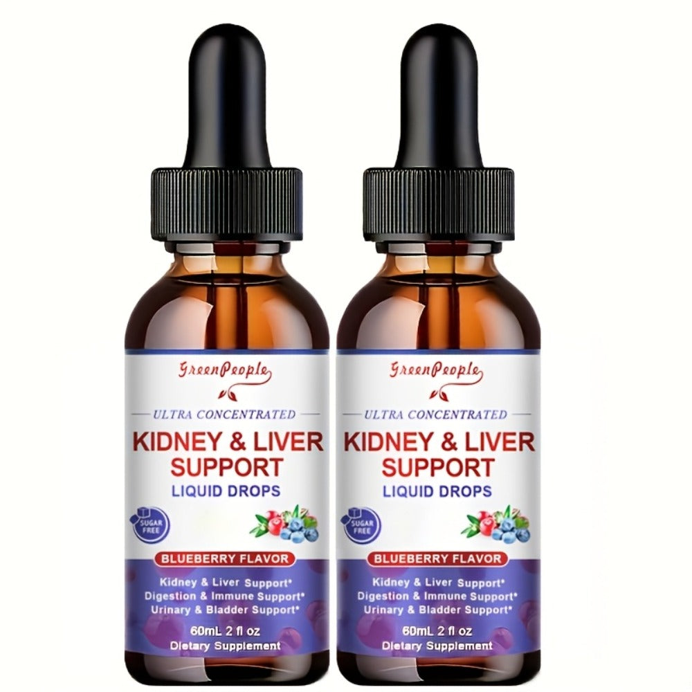 Milk Thistle Liver & Kidney Support Liquid Supplement 27-in-1 Vegan Herbal Formula, Alcohol-Free Fast-Absorbing Detox