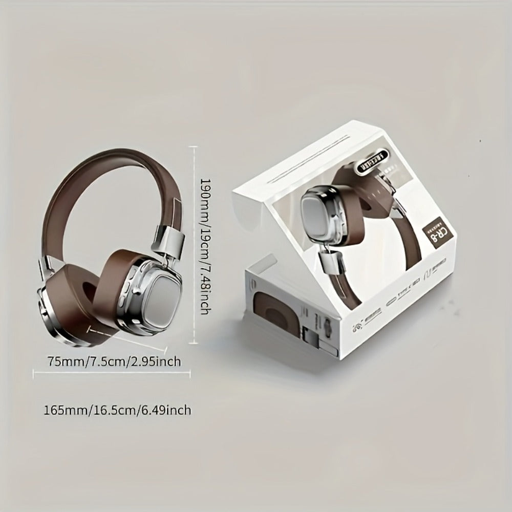 Semi-Open Over-Ear Headphones with Wired and Wireless Modes, Retractable Cable, Type-C Charging and Three Colors