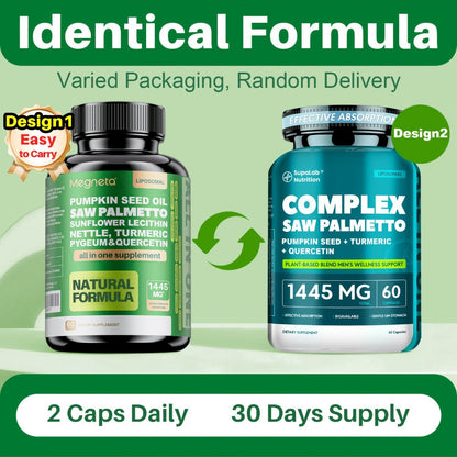 Prostate Support Supplement for Men, Saw Palmetto 33060mg with Pumpkin Seed, Pygeum, Turmeric, Quercetin & Sunflower Lecithin