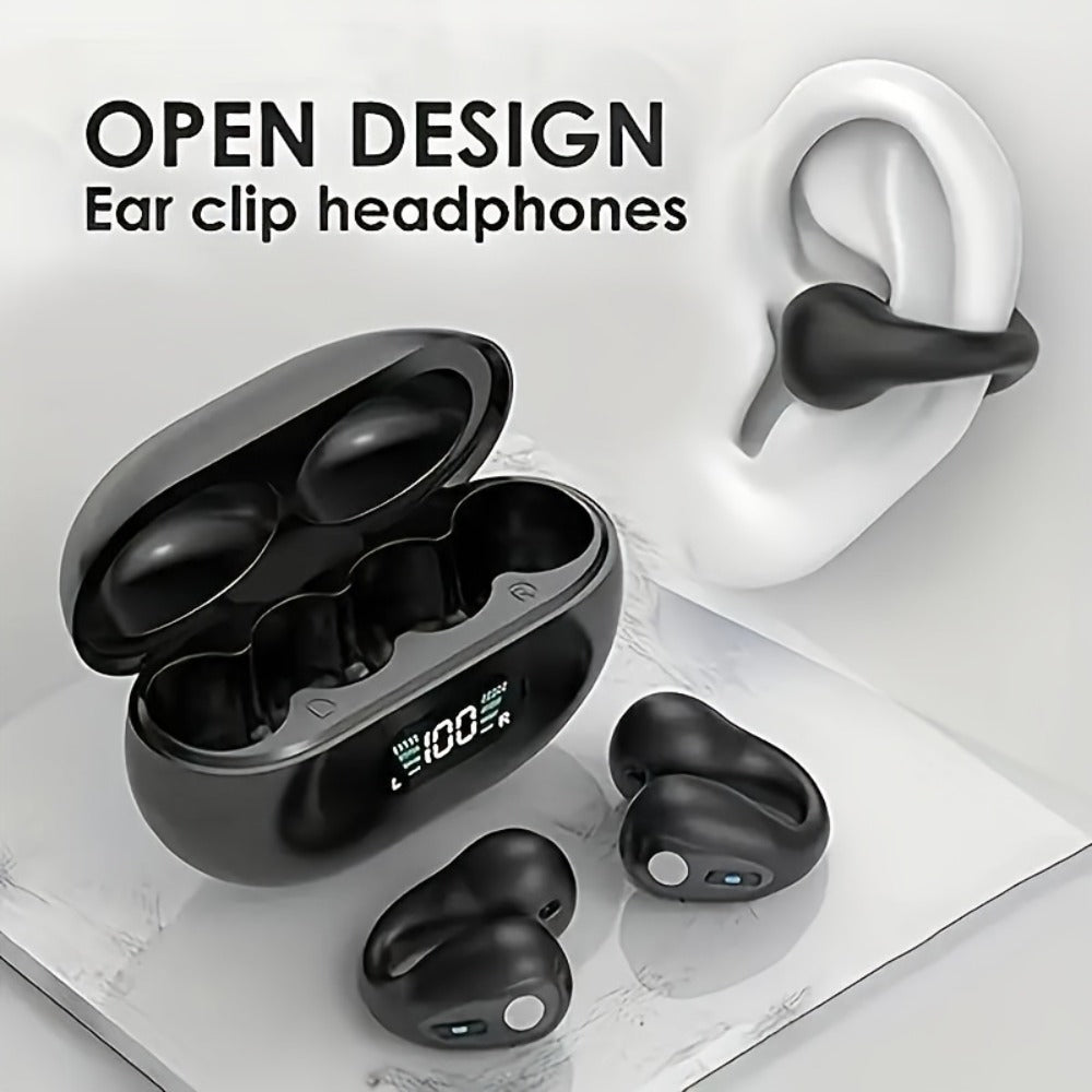 Menzluio Bone Conduction Headphones 48H Playtime HiFi Stereo Active Call Noise for Bedside Audio, Alarms and Room Entertainment