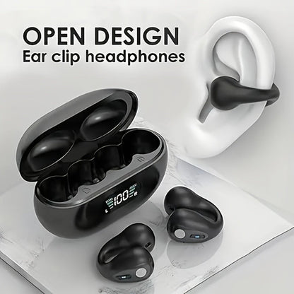 Menzluio Bone Conduction Headphones 48H Playtime HiFi Stereo Active Call Noise for Bedside Audio, Alarms and Room Entertainment