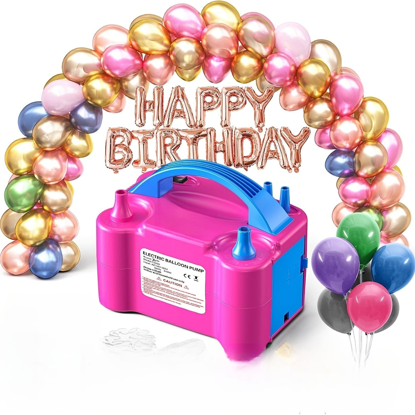 Electric Balloon Pump Double Nozzle 600W – Portable Fast Balloon Blower Inflator for Party Decoration, Birthday, Wedding & Events