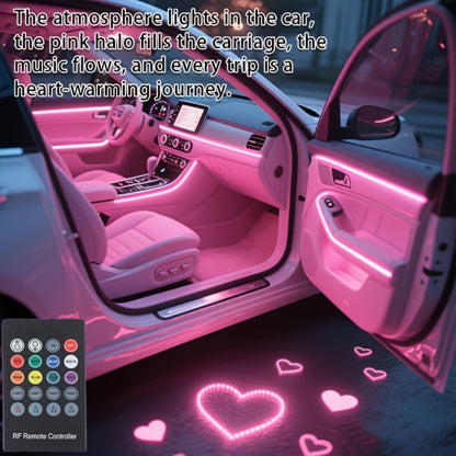 Car Interior Ambient Light Strip with 3 m / 118-Inch Label, Seven Pictured Colors, App Control and USB Plug