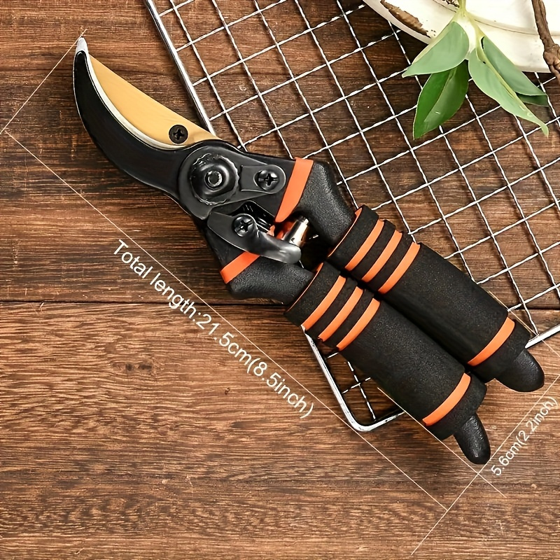 Titanium Pruning Shears 8.5 Inch T13 – Ultra-Sharp Bypass Garden Scissors, Ergonomic Black & Orange Handle