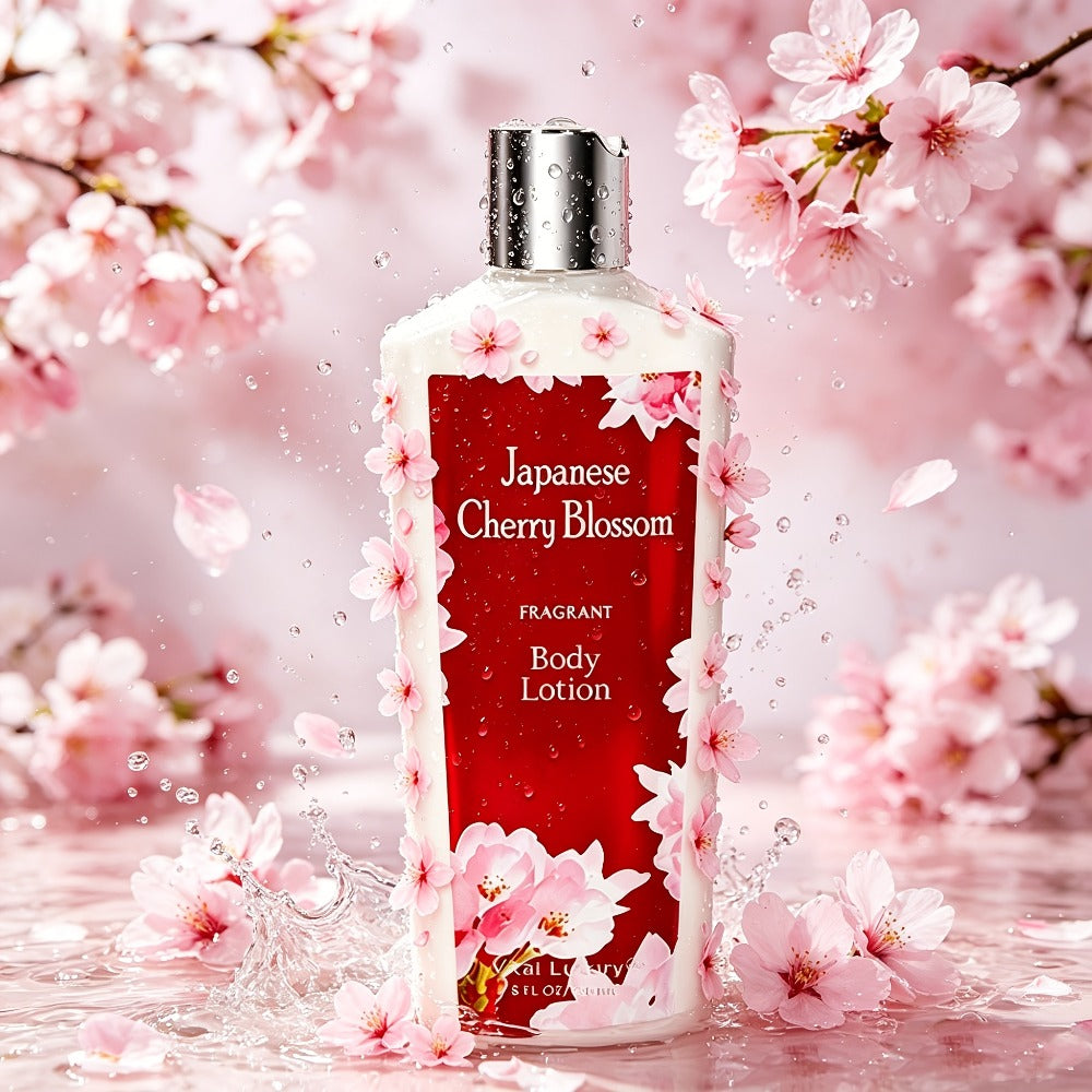 Cherry Blossom Gift Set for Women Body Lotion and Body Mist Japanese Sakura Fragrance Moisturizing Softening Skin Care Set
