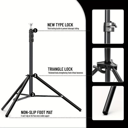 Multi-Size Adjustable Backdrop Stand Kit 10x10ft & 6.5x6.5ft – Heavy Duty Sturdy Background Support System for Photo Studio, Wedding