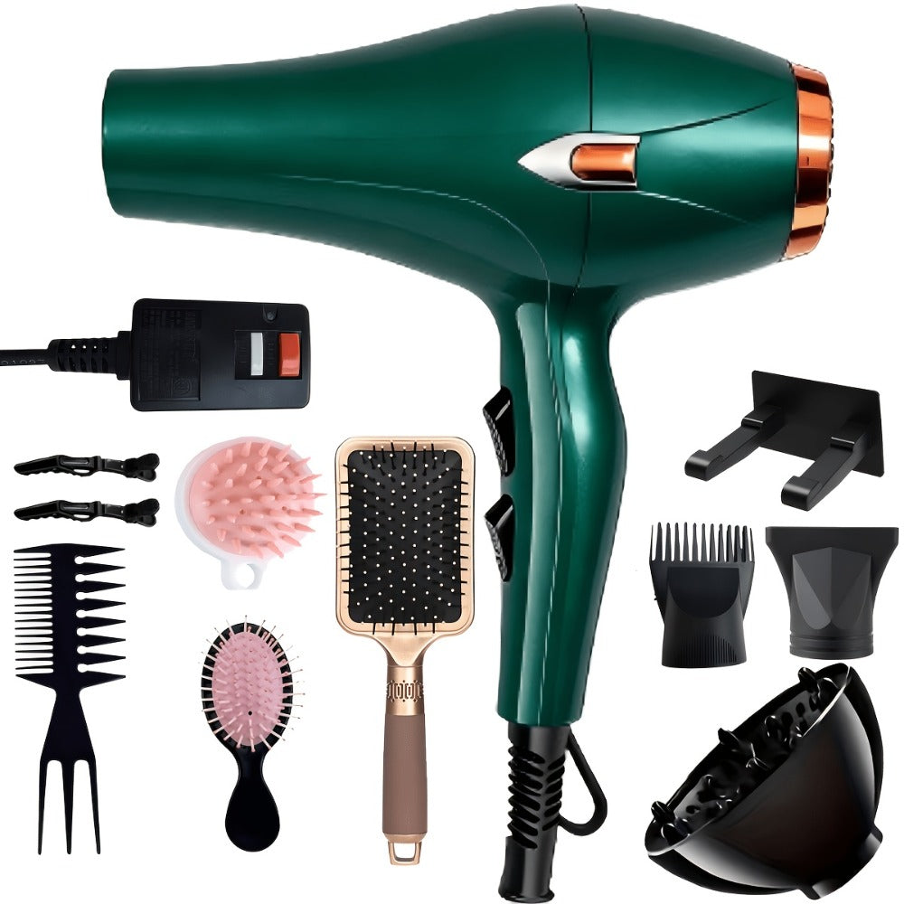Handheld Hair Dryer with Six Color and Accessory-Package Selections, Rear Intake and Inline Plug Control