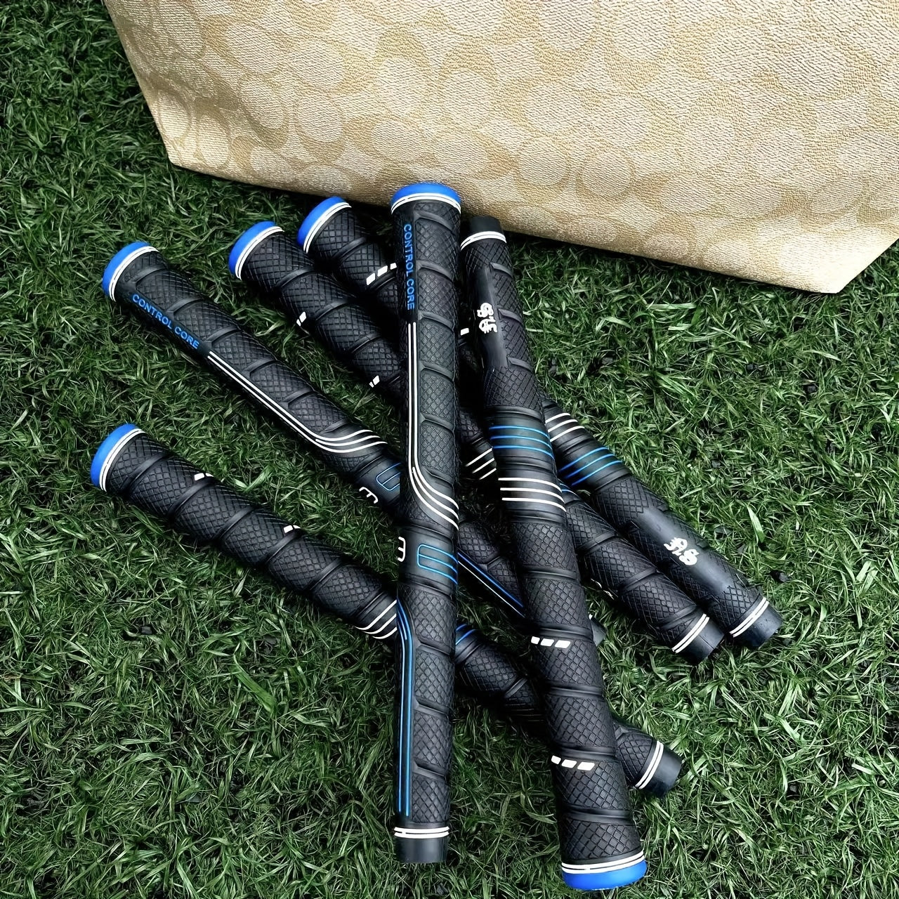 Oversized Golf Grips 10-Pack | Jumbo Blue Soft Rubber Anti-Slip Golf Club Grips for Iron & Wood Clubs – Ergonomic Precision Control Design