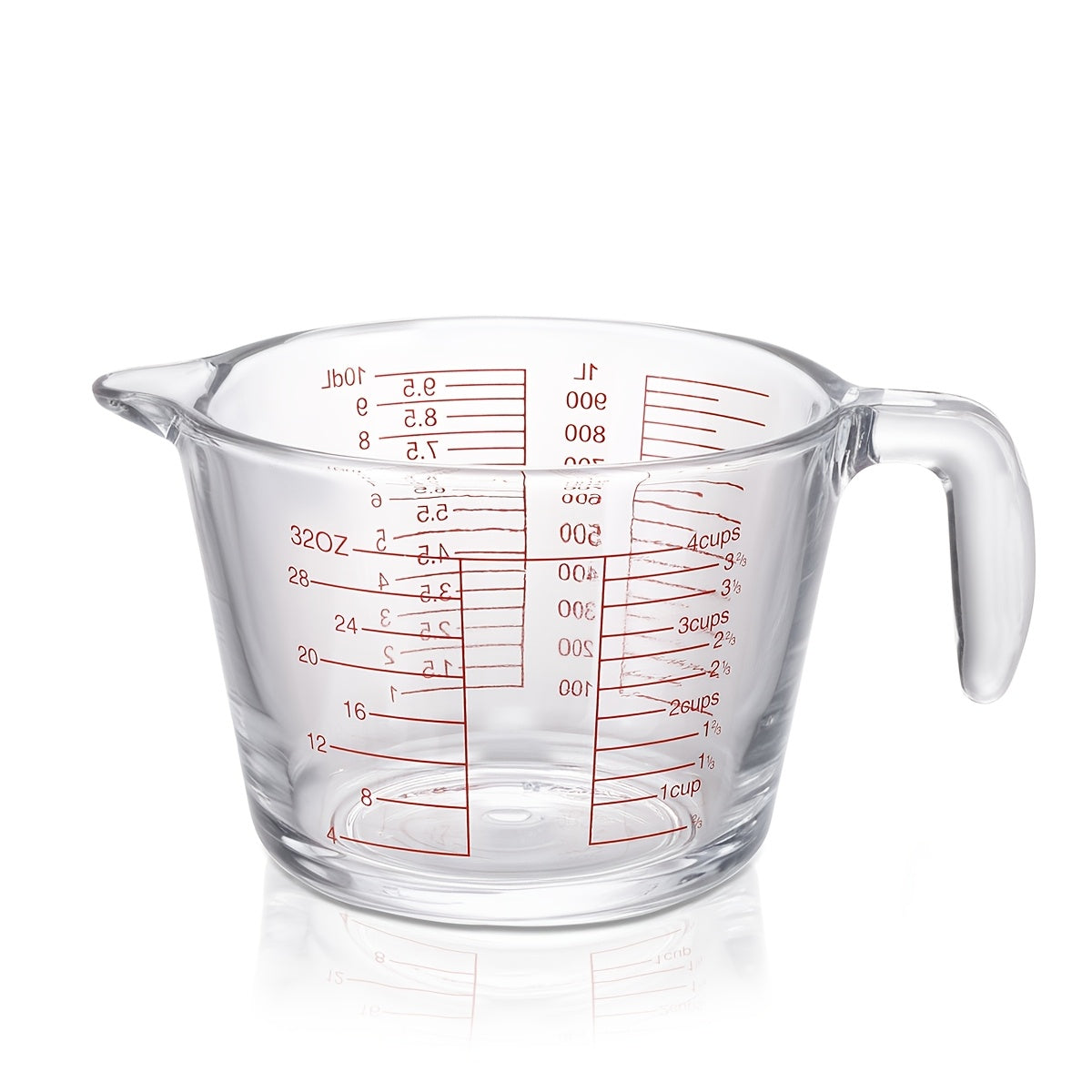 Glass Measuring Cups Set, Food Grade Borosilicate Measuring Cup with Handle & Spout, Microwave &