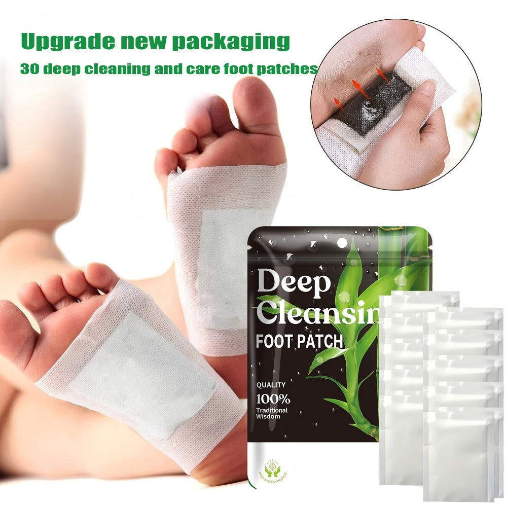 Foot Detox Pads 100pcs Overnight Bamboo Vinegar & Ginger Powder – Deep Cleansing Alcohol-Free Natural Plant Patches