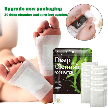 Foot Detox Pads 100pcs Overnight Bamboo Vinegar & Ginger Powder – Deep Cleansing Alcohol-Free Natural Plant Patches