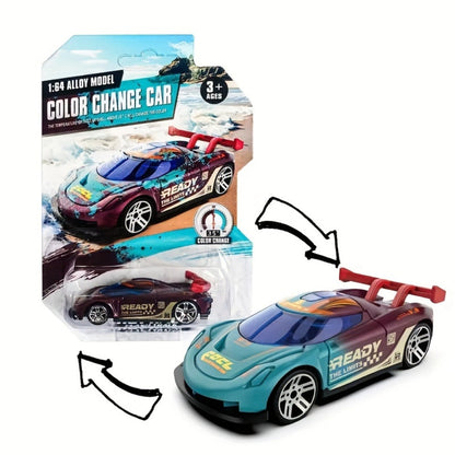 Six-Piece Temperature-Responsive Color-Changing Die-Cast Toy Car Set with Assorted Vehicle Styles