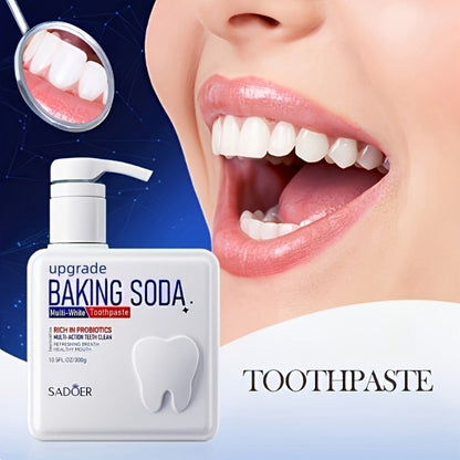 300g Field Mint Toothpaste in Pump Dispenser with Baking Soda and Probiotics Listed on Label