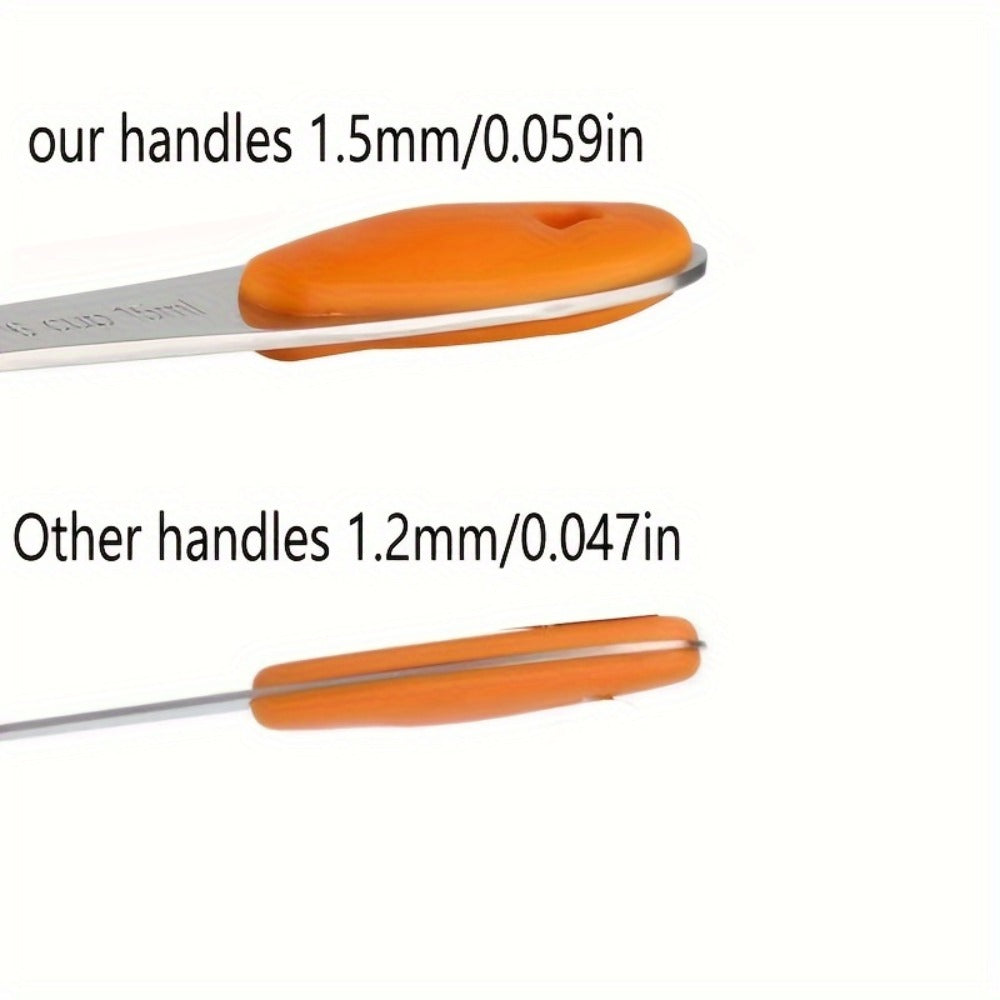 Measuring Cups and Spoons Set 10-Piece Stainless Steel with Silicone Handle, Precise Baking & Cooking Measurement Tools