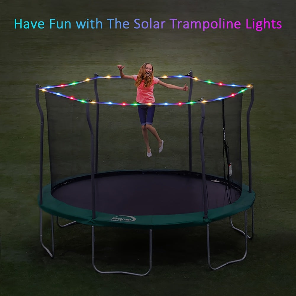 Solar Trampoline Lights for Kids – IP65 Waterproof LED Trampoline Accessories, 8 Dynamic Modes, Solar Powered Outdoor Light for 8-16ft