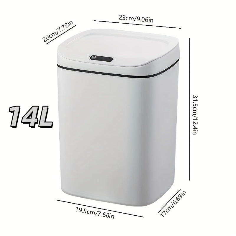Motion-Activated Touchless Trash Can with Lid, Smart Sensor Waste Bin for Kitchen, Bathroom, Office & Home