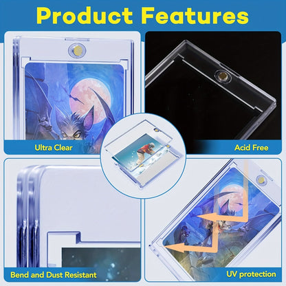 Magnetic Card Holders 35pt One-Touch Hard Case for Trading Cards – Sports Baseball Pokemon TCG Card Protector Sleeves Bulk Pack 5 30 60pcs