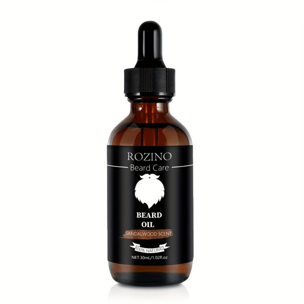 Beard Oil for Men, Sandalwood Scent with Plant Essence, Deep & Nourishing Beard Care Oil for Smooth Glossy Beard