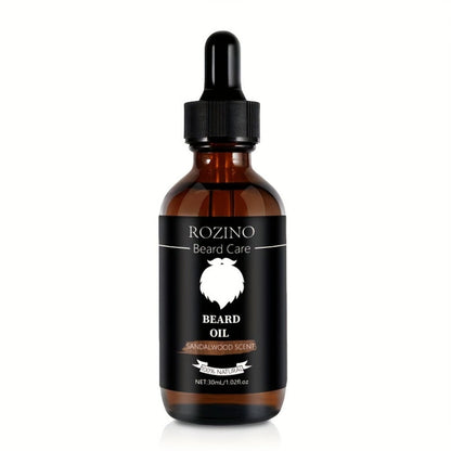 Beard Oil for Men, Sandalwood Scent with Plant Essence, Deep & Nourishing Beard Care Oil for Smooth Glossy Beard