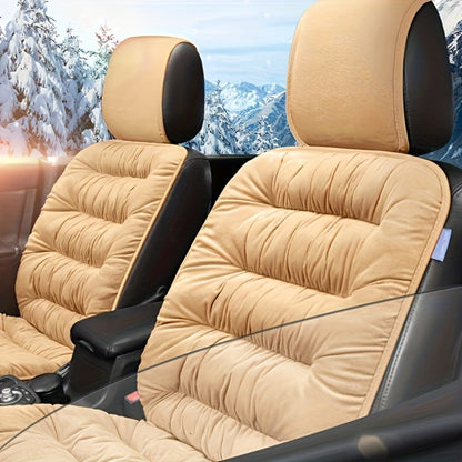 Vest-Style Car Seat Cushion with Connected Backrest and Seat Pad, Memory Foam Fill and Red, Beige or Black Options