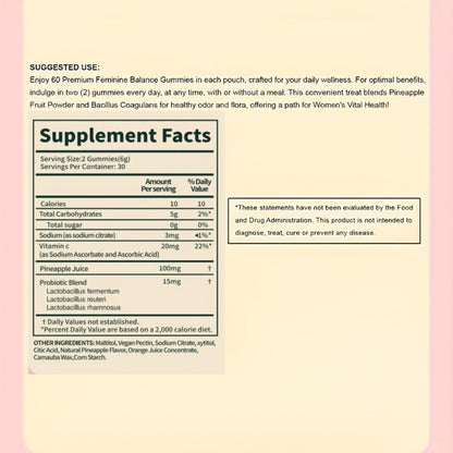 Feminine Balance Gummies for Women - Natural pH Balance for Bath Time, Home Spa and Personal Care