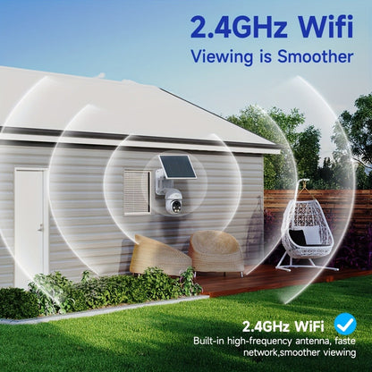 Solar Pan-Tilt Security Camera with 4G or 2.4GHz WiFi Options, 355° Pan, 90° Tilt and Two-Way Audio