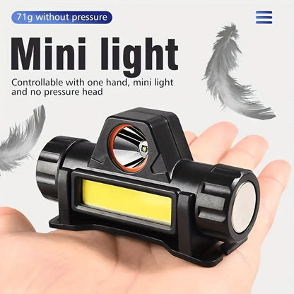 Rechargeable Headlamp 4 Pack, COB LED Head Lamp with Magnetic Base, USB Rechargeable Super Bright Headlight