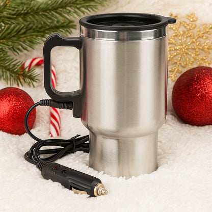 Car Electric Kettle 12V - Portable Stainless Steel Travel Hot Water Heater Cup for Tea Coffee, 15.22oz Fast Boiling