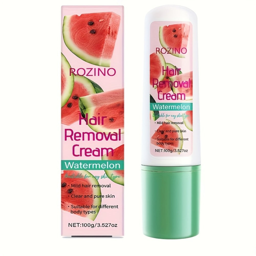 Hair Removal Cream ROZINO 100g Watermelon Roll-On Bottle with Carton for External Body Grooming