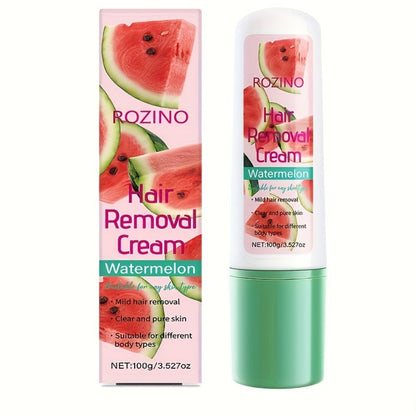 Hair Removal Cream ROZINO 100g Watermelon Roll-On Bottle with Carton for External Body Grooming