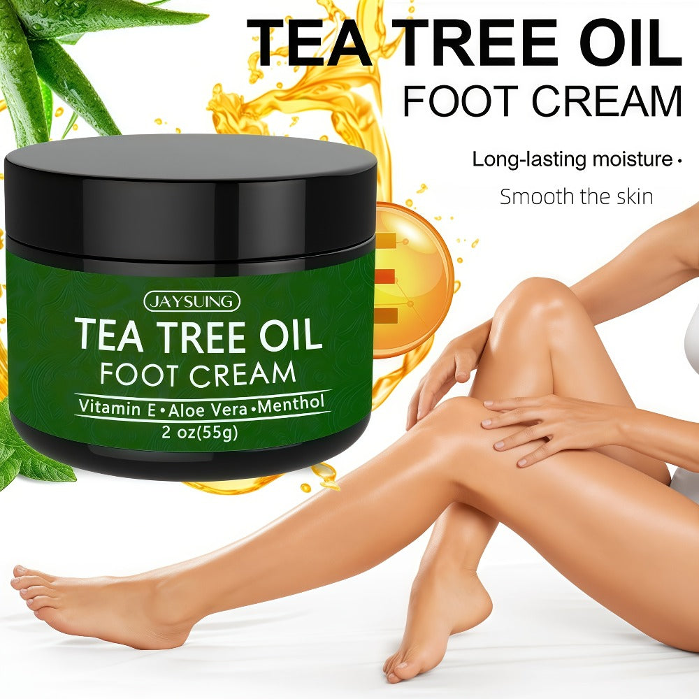 Tea Tree Oil & Coconut Oil Foot & Hand Cream 2-Pack, Deep Moisturizing for Dry Cracked Heels, Rough Hands &