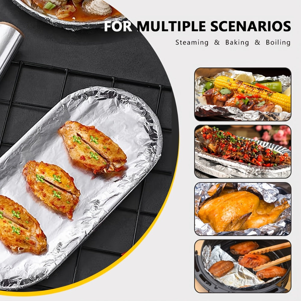 Aluminum Foil Roll 12 Inch Wide 30 Sq Ft for Restaurant Food Packaging Grilling Cooking for Grilling, Camping and Outdoor Meals