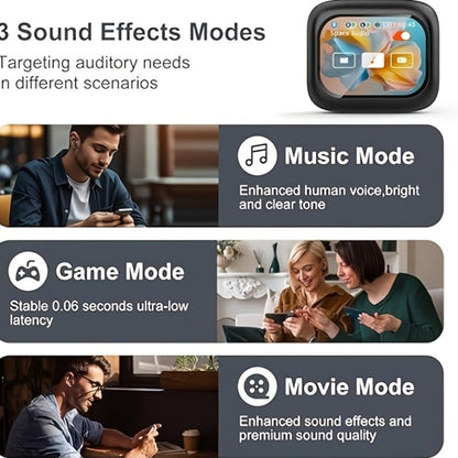Wireless Earbuds Bluetooth 5.4 with ANC and ENC, LED Touchscreen Case and Black or White Options