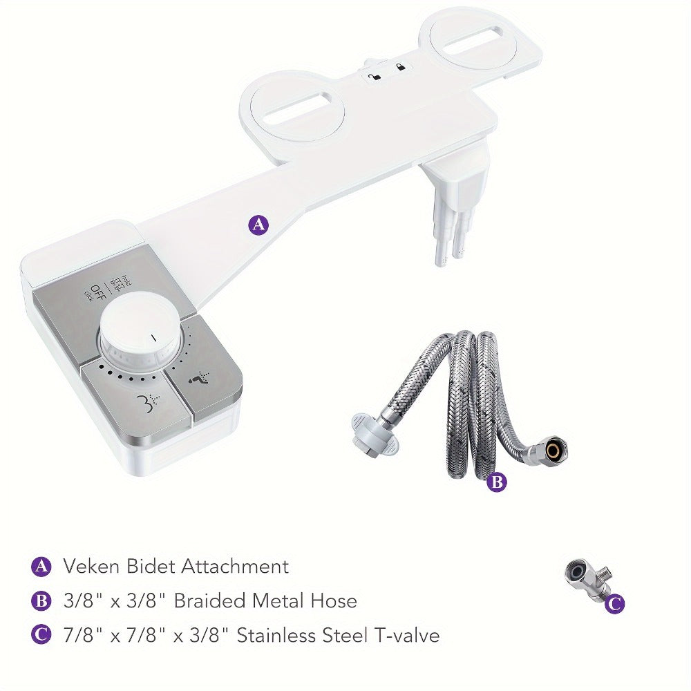 Bidet Attachment for Toilet – Dual Retractable Nozzle Non-Electric Self-Cleaning Fresh Water Bidet Sprayer