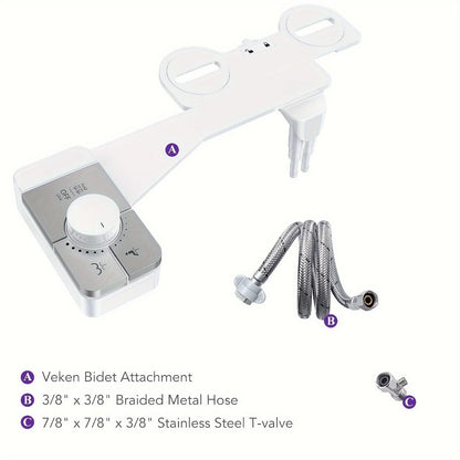 Bidet Attachment for Toilet – Dual Retractable Nozzle Non-Electric Self-Cleaning Fresh Water Bidet Sprayer